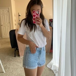 Light blue short jeans from South Korea